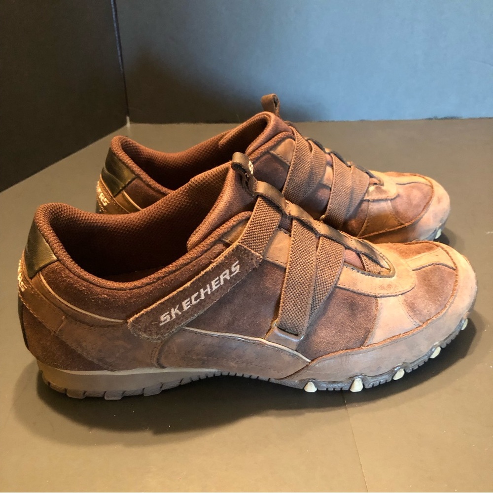 EUC Sketchers Tennis Shoes (Brown leather, size 10)